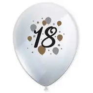 "18" vzorovaný latexový balónek, sada 6 ks