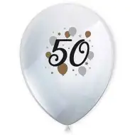 "50" vzorovaný latexový balónek, sada 6 ks