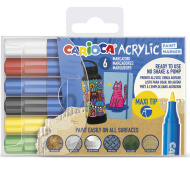 Akrylový Maxi marker, 6dílná sada - Carioca