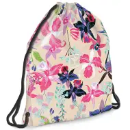 Ars Una: Beach flowers květovaný teenagerský sportovní vak, sportovní pytel 37,5x46 cm