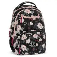 Ars Una: Flowery Black květinový AU-6 školní taška, batoh 34x45x26cm