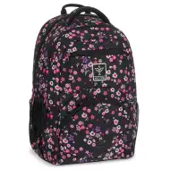 Ars Una: Pearl Blossom Black květinový ergonomický školní batoh, 33x45x24cm