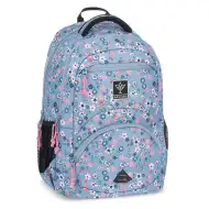 Ars Una: Pearl Blossom Blue květinový ergonomický školní batoh, 33x45x24cm