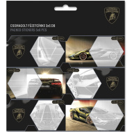 Ars Una: Žluté samolepky na sešity s motivem Lamborghini, balené, 3×6 ks