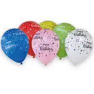 Balónky s nápisem "Happy Birthday" – sada 6 kusů
