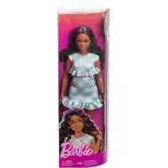 Barbie: Fashionista stylová panenka v zeleno-bílých kostkovaných šatech – Mattel