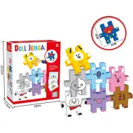 Barevná Jenga s 24 kusy zvířecích puzzle s prvky o velikosti 6 cm