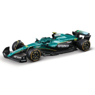 Bburago: Aston Martin AMR25 Alonso F1 závodní vůz, kovový model v měřítku 1/43 (Fernando Alonso č. 14)