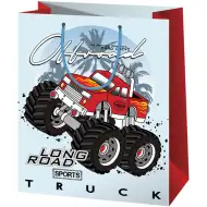 Cardex: Monster Truck auto červeno-bílá středně velká dárková taška 17,8x10x23 cm