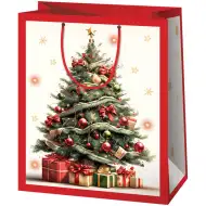 Cardex: Vánoční stromek s dárky, středně velká dárková taška 17x10x23 cm