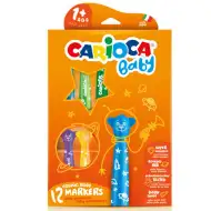 Carioca: Barevný set 12 kusů dětských fixů s medvědími motivy, smývatelný.