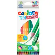 Carioca: Sada barevných tužek Tita odolných proti lámání s gumou na konci, 12 kusů
