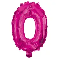 Četné fóliové balónky růžové barvy – číslo 0, 96 cm