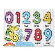 Číselný dřevěný puzzle s úchyty - Melissa &amp; Doug