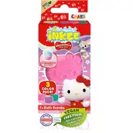 Craze Inkee: Veganské koule do koupele – tvary Hello Kitty s vůní cukrové vaty, balení 3 kusů