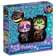 Crazy Chic: Lovely Nail lak na nehty s kartáčkem ve tvaru zvířátka, 2 ks sada žlutá a růžová - Clementoni
