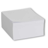 Čtverečkovaný blok 8,5 × 8,5 × 4 cm, 500 listů, bílý, lepený
