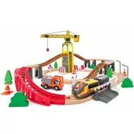 Dřevěná železniční sada s jeřábem - Woodyland