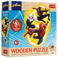 Dřevěné puzzle 50 ks s motivem Spider-Man v akci - Trefl