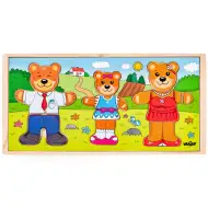 Dřevěné puzzle oblékací medvědí rodina - Woodyland