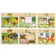 Dřevěné puzzle s domácími zvířaty