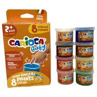 Dětská sada prstových barev v různých barvách 8x50ml - Carioca