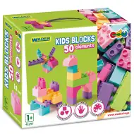 Dětské stavební bloky pastelové, sada 50 kusů - Wader