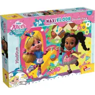 Disney Alenka v říši divů 2 v 1 maxi 24dílné puzzle a omalovánka 70x50 cm – Lisciani