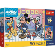 Disney Mickey Mouse a jeho přátelé 60dílné Premium Plus dětské puzzle s plakátem - Trefl