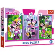 Disney: Minnie myš a přátelé 3x80ks puzzle - Trefl