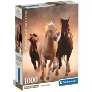 Divoké koně HQC 1000 dílků puzzle s plakátem - Clementoni