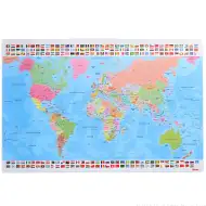 Duch: Světová mapa s vlajkami na stolní podložku 60x40 cm