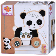 Eichhorn: Dřevěná tahací panda na kolečkách - Simba Toys