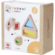Eichhorn: Dřevěné Montessori barevné tvary s okénky – Senzorický stavební set - Simba Toys