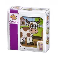 Eichhorn: Dřevěné kostkové puzzle – Puzzle s domácími zvířaty pro nejmenší - Simba Toys