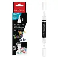 Faber-Castell: Black Edition Shake &amp; Paint bílý oboustranný marker 3 mm a 1 mm