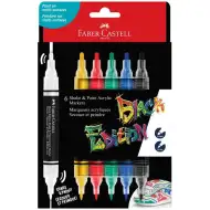 Faber-Castell: Black Edition Shake &amp; Paint sada 6 barevných markerů se dvěma hroty, 3 mm a 1 mm