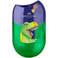 Faber-Castell: Ořezávátko s dinosaury – dvouotvorové, s nádobkou