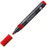 Faber-Castell: Permanentní popisovač červený na bázi alkoholu s kulatým hrotem