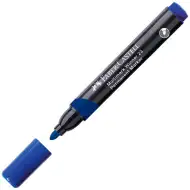 Faber-Castell: Permanentní popisovač modrý na alkoholové bázi s kulatým hrotem