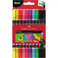 Faber-Castell: Sada 10 oboustranných neonových fixů
