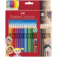 Faber-Castell: Sada barevných tužek GRIP v balení 24 kusů s 6 tužkami barvy pleti