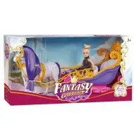 Fantasy Carriage: Pohádková otevřená kočár s koněm a panenkou.