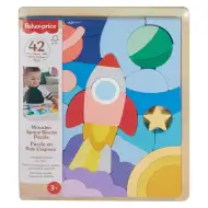 Fisher Price: Wood dřevěná vesmírná skládanka - Mattel