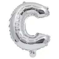 Fóliový balón ve tvaru písmene stříbrné barvy – písmeno C 32 cm