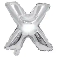 Fóliový balón ve tvaru písmene stříbrné barvy – písmeno X 32 cm