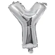 Fóliový balón ve tvaru písmene stříbrné barvy – písmeno Y 32 cm