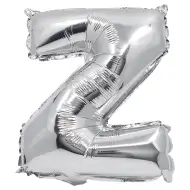 Fóliový balón ve tvaru písmene stříbrné barvy – písmeno Z 32 cm