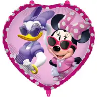 Fóliový balónek ve tvaru srdce s motivem Minnie Mouse, 46 cm