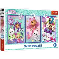 Gabi domeček - Barevné dny 3x80 ks puzzle - Trefl